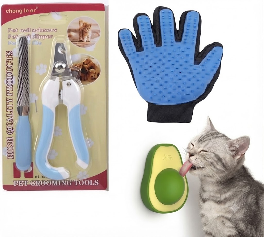  Profesyonel Kedi Bakım, Tırnak Kesim ve  Oyuncak Seti